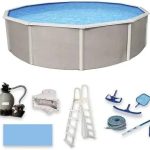 Blue Wave Belize 15-Feet Round 52-Inch Deep 6-Inch Top Rail Metal Wall Swimming Pool Packages - Prioka