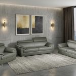 Carter Leather Seating Set – Gray