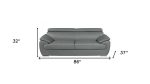 Carter Leather Sofa – Gray - Image 2