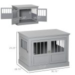 Cat Litter Box Enclosure with Magnetic Doors, Cat Washroom Nightstand with Large Top, Hidden Litter Box Side Table with Latches, Dark Grey - Image 3