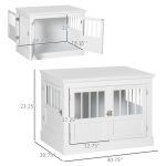 Cat Litter Box Enclosure with Magnetic Doors, Cat Washroom Nightstand with Large Top, Hidden Litter Box Side Table with Latches, White - Image 3