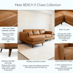 Chase Top-Grain Leather Sofa, 90 Inches MCM - Image 4