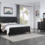 Coaster Fine Furniture Brookmead Modern Bedroom Furniture Set – Wire-Brushed Finish with Fluted Texturing, Golden Demi-Lune Handles, and English Dovetail Craftsmanship - Prioka