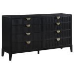 Coaster Fine Furniture Brookmead Modern Bedroom Furniture Set – Wire-Brushed Finish with Fluted Texturing, Golden Demi-Lune Handles, and English Dovetail Craftsmanship - Image 5