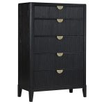 Coaster Fine Furniture Brookmead Modern Bedroom Furniture Set – Wire-Brushed Finish with Fluted Texturing, Golden Demi-Lune Handles, and English Dovetail Craftsmanship - Image 9