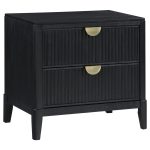 Coaster Fine Furniture Brookmead Modern Bedroom Furniture Set – Wire-Brushed Finish with Fluted Texturing, Golden Demi-Lune Handles, and English Dovetail Craftsmanship - Image 4
