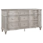 Coaster Fine Furniture Evangeline Bedroom Set – Glam Silver Oak Finish, Double Arch Tufted Headboard, USB Nightstand & Felt-Lined Drawers - Image 4