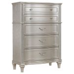 Coaster Fine Furniture Evangeline Bedroom Set – Glam Silver Oak Finish, Double Arch Tufted Headboard, USB Nightstand & Felt-Lined Drawers - Image 8