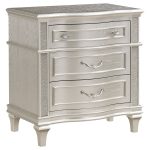 Coaster Fine Furniture Evangeline Bedroom Set – Glam Silver Oak Finish, Double Arch Tufted Headboard, USB Nightstand & Felt-Lined Drawers - Image 3