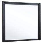 Coaster Fine Furniture Leandro Burnished Black Bedroom Set with Cream Upholstered Wingback Bed - Image 6