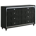 Coaster Fine Furniture Lorient Velvet Bedroom Set with LED Lighting and USB Charging - Image 20