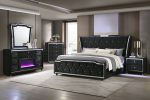 Coaster Fine Furniture Lorient Velvet Bedroom Set with LED Lighting and USB Charging - Prioka