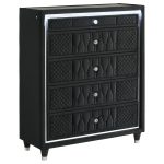 Coaster Fine Furniture Lorient Velvet Bedroom Set with LED Lighting and USB Charging - Image 15