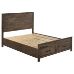 Coaster Fine Furniture Woodmont Bedroom Set – Rustic Golden Brown Wire-Brushed Hardwood with Storage Drawers & Bar Handles - Image 7