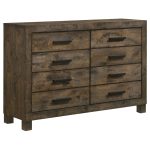 Coaster Fine Furniture Woodmont Bedroom Set – Rustic Golden Brown Wire-Brushed Hardwood with Storage Drawers & Bar Handles - Image 3