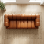 Cognac Top-Grain Leather Sofa - Image 9
