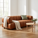 Cognac Top-Grain Leather Sofa - Image 5