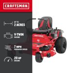CRAFTSMAN Z5200 | 42 in Gas Zero-Turn Riding Lawn Mower | 20HP Kohler 7000 Twin-Cylinder Engine | High Back Seat (17RRFACS093) - Image 3