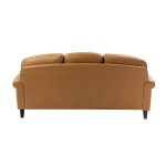 Dietmar Genuine Leather Sofa – Camel Curved Leather Nailhead Sofa - Image 3