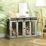 Dog Crate, Dog Cage End Table with Divider Panel, Dog Crate Furniture for Large Dog and 2 Small Dogs, Gray - Image 2