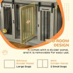 Dog Crate, Dog Cage End Table with Divider Panel, Dog Crate Furniture for Large Dog and 2 Small Dogs, Gray - Image 5