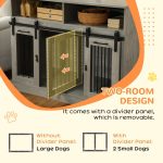 Dog Crate Furniture for Large Dogs, Double Dog Kennel for Small Dogs with Shelves, Sliding Doors, 47" x 23.5" x 35", Gray - Image 5