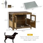Dog Crate Furniture with Cushion, Dog Kennel End Table with Double Doors, Latch, Indoor Use, for Small and Medium-Sized Dogs, Walnut - Image 5