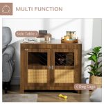 Dog Crate Furniture with Cushion, Dog Kennel End Table with Double Doors, Latch, Indoor Use, for Small and Medium-Sized Dogs, Walnut - Image 6