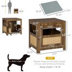 Dog Crate Furniture with Cushion, Wooden Dog Kennel End Table with Lockable Door, for Miniature Dogs, Indoor, Walnut - Image 3