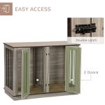 Dog Crate Furniture with Divider Panel, Dog Kennel End Table for Large Dogs, Decorative Pet House with Two Rooms Design, for 2 Small Dogs - Image 6