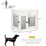 Dog Crate Furniture with Soft Water-Resistant Cushion, Dog Crate End Table with Drawer, Puppy Crate for Small Dogs Indoor with 2 Doors, White - Image 3