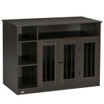 Dog Crate Furniture with Storage Space, Dog Kennel with Lockable Door, Pet Cage for Large Medium Dogs, 47" x 23.5" x 35", Brown
