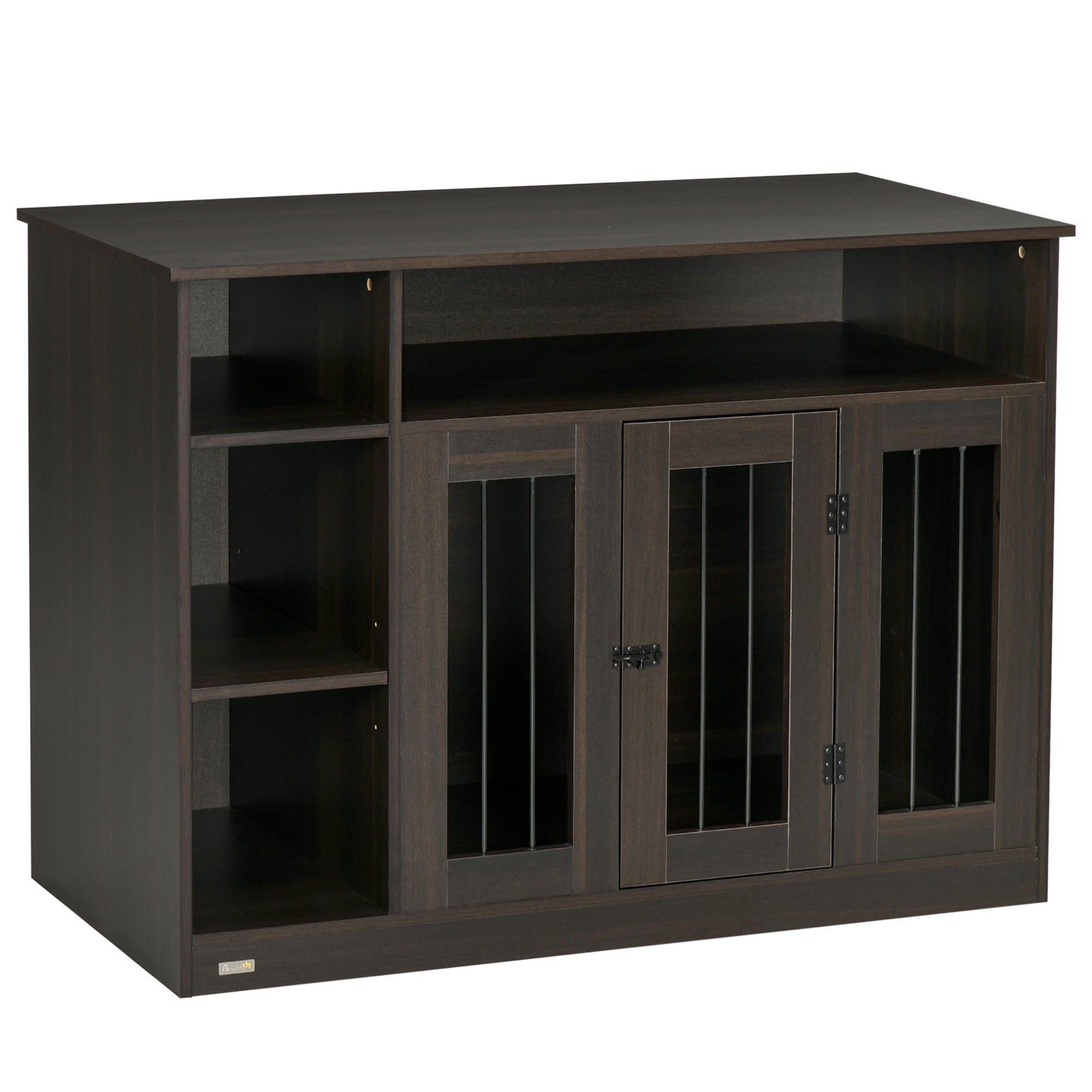 dog-crate-furniture-with-storage-space-dog-kennel-with-lockable-door-pet-cage-for-large-medium-dogs-47-x-235-x-35-brown-7965121 Dog Crate Furniture with Storage Space, Dog Kennel with Lockable Door, Pet Cage for Large Medium Dogs, 47" x 23.5" x 35", Brown - Image 1