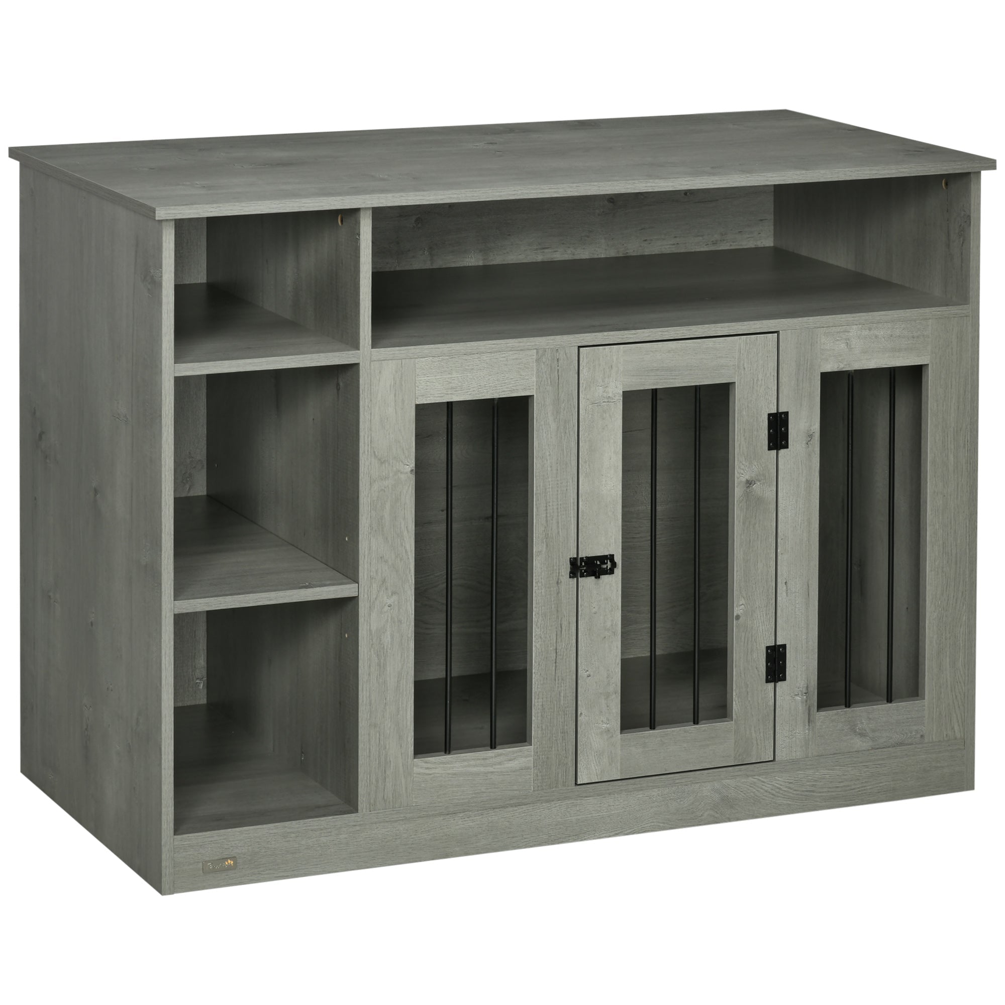 dog-crate-furniture-with-storage-space-dog-kennel-with-lockable-door-pet-cage-for-large-medium-dogs-47-x-235-x-35-gray-1855700 Dog Crate Furniture with Storage Space, Dog Kennel with Lockable Door, Pet Cage for Large Medium Dogs, 47" x 23.5" x 35", Gray - Image 1