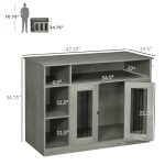 Dog Crate Furniture with Storage Space, Dog Kennel with Lockable Door, Pet Cage for Large Medium Dogs, 47" x 23.5" x 35", Gray - Image 3