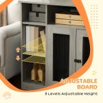 Dog Crate Furniture with Storage Space, Dog Kennel with Lockable Door, Pet Cage for Large Medium Dogs, 47" x 23.5" x 35", Gray - Image 5