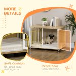 Dog Crate with Soft Washable Cushion, Lockable Front Door, for Small Medium Dogs, Oak - Image 6