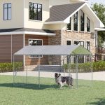 Dog Kennel Heavy Duty Playpen with Galvanized Steel Secure Lock Mesh Sidewalls and Waterproof Cover for Backyard & Patio, 13' x 7.5' x 7.5' - Image 2
