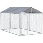 Dog Kennel Heavy Duty Playpen with Galvanized Steel Secure Lock Mesh Sidewalls and Waterproof Cover for Backyard & Patio, 13' x 7.5' x 7.5'
