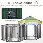 Dog Playpen with Door & Removable Cover for Small & Most Medium Sized Dogs Indoor & Outdoor Use, 47" H - Image 4
