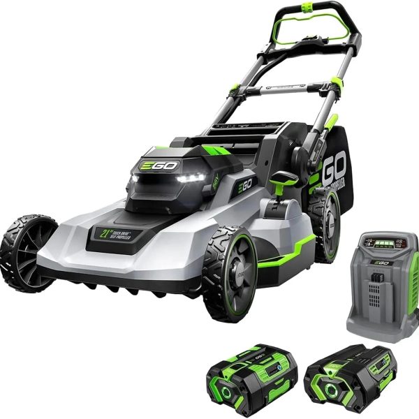EGO POWER+ 21-Inch 56V Self-Propelled Electric Lawn Mower with Touch Drive, 4.0Ah & 6.0Ah Batteries, and Charger - Prioka