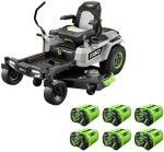 EGO Power+ Electric Riding Lawn Mower, 52″ Deck with Zero Turn Radius, Includes (6) 56V 12.0Ah Batteries and Charger – ZT5207L - Prioka
