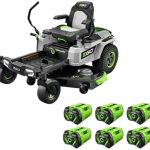 EGO Power+ Electric Riding Lawn Mower, 52″ Deck with Zero Turn Radius, Includes (6) 56V 12.0Ah Batteries and Charger – ZT5207L - Prioka