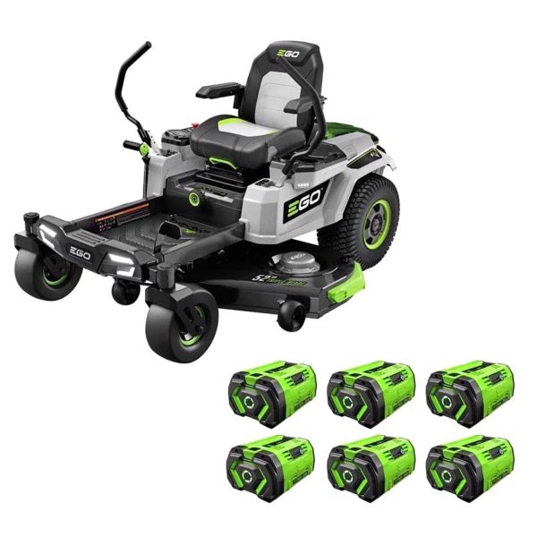 EGO Power+ Z6 ZT5207L 52-Inch 56V Battery Zero Turn Riding Mower Kit with Six 12.0 Ah Batteries - Prioka