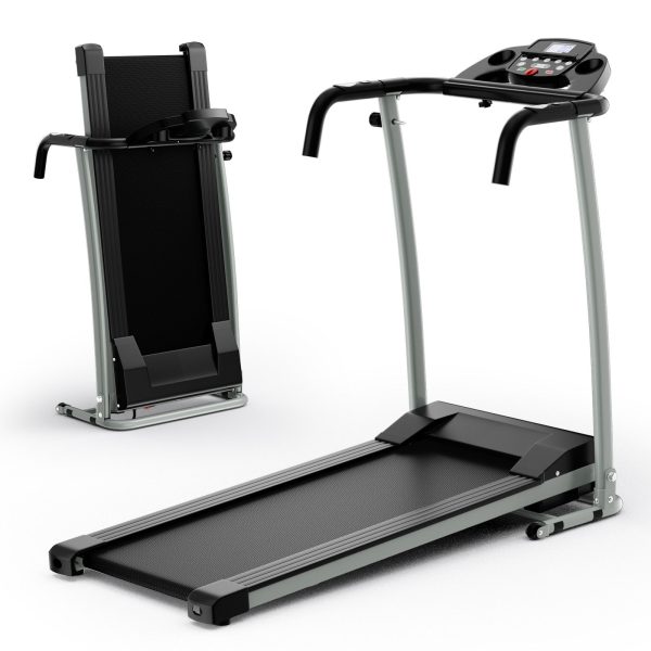 Folding Treadmill, Electric Running Machine with LED Display and Mobile Phone Holder - Prioka
