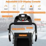 Folding Treadmill, Electric Running Machine with LED Display and Mobile Phone Holder - Image 3