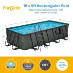 Funsicle 18' x 9' x 52" Oasis Rectangular Swimming Pool Set with 18' Cover - Image 5