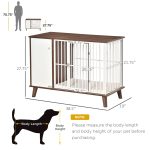 Furniture Style Dog Crate, Pet Cage Kennel End Table, Indoor Decorative Dog House, with Wooden Top, Door, for Small Dogs, Brown - Image 3
