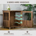 Furniture Style Dog Crate, Wooden & Wire End Table, Small Pet Crate with Magnetic Door Indoor Decorative Dog Kennel Cage, Brown - Image 6