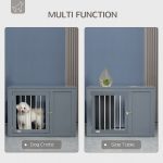 Furniture Style Indoor Dog Crate, End Table Pet Cage Kennel with Double Doors, and Locks, for Medium Dogs, Grey - Image 4